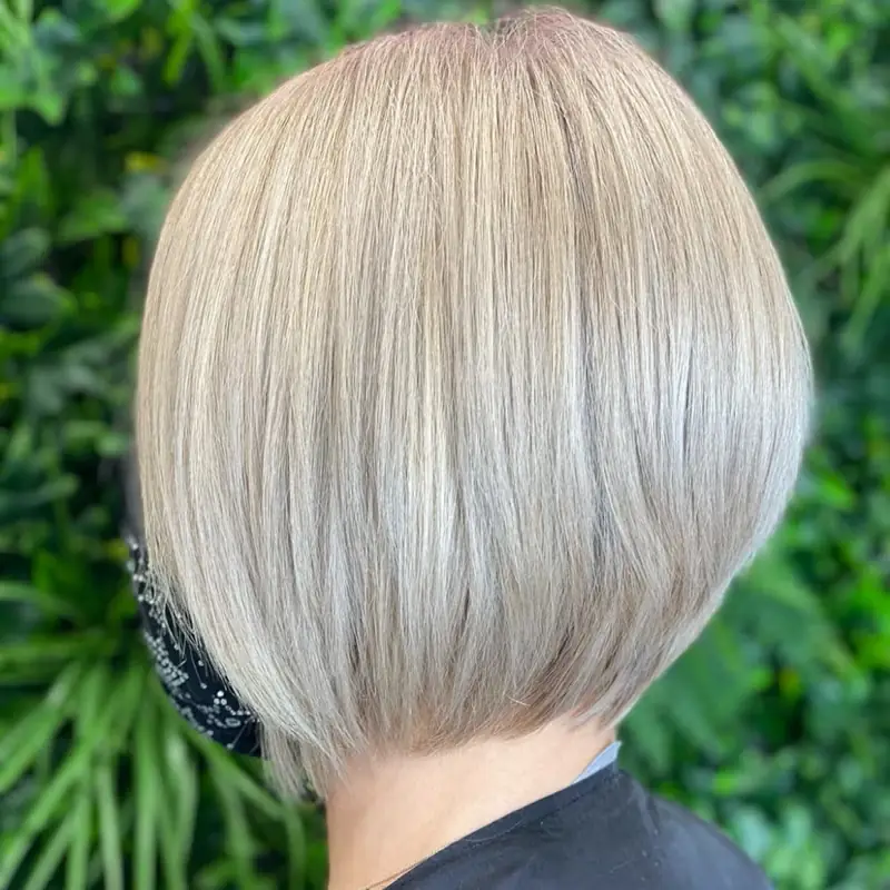 Blonde bob haircut result