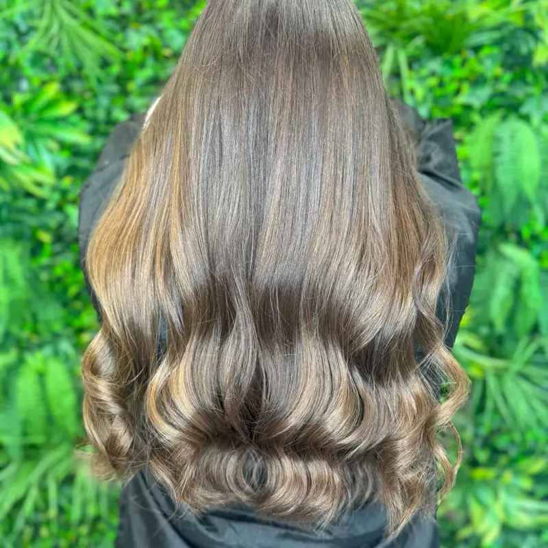 Brunette wavy curls result