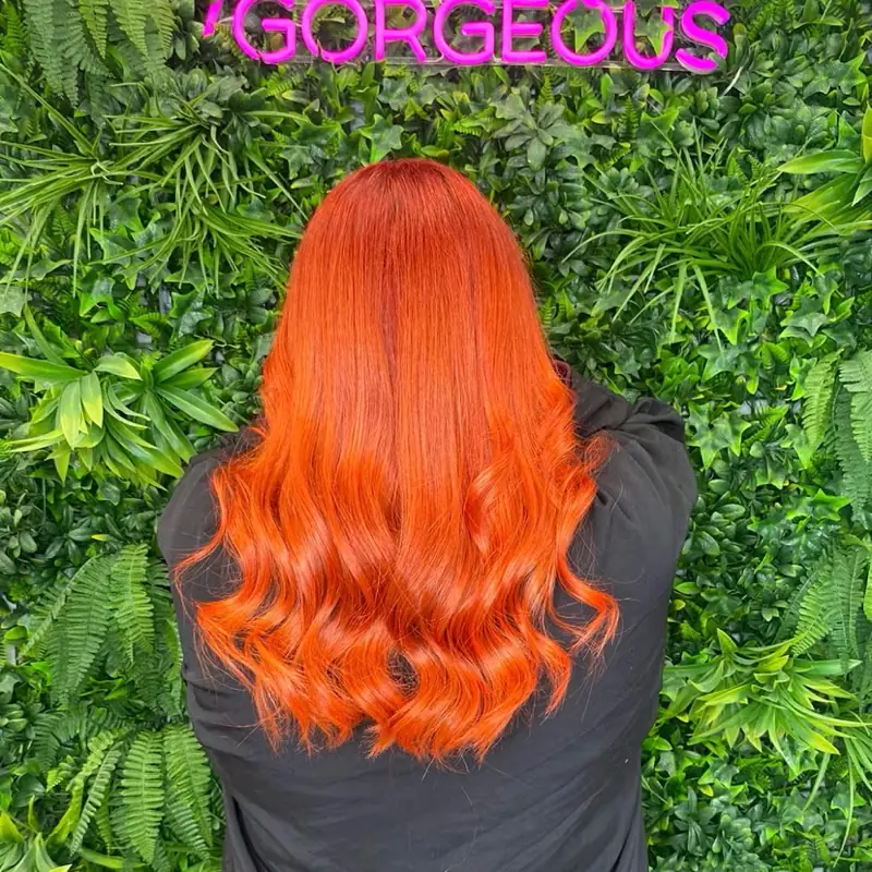 Vivid orange copper hair colour result