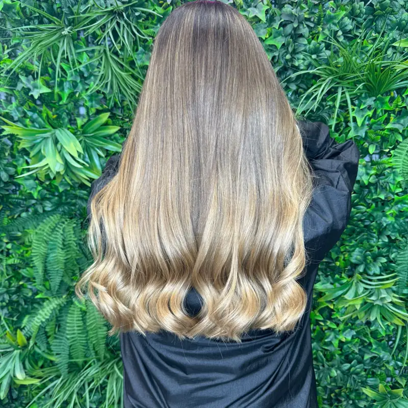 Brunette balayage long hair result